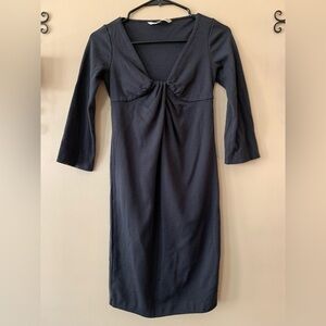 DVF Wool Twist Front Grey Longsleeve Dress Size 2